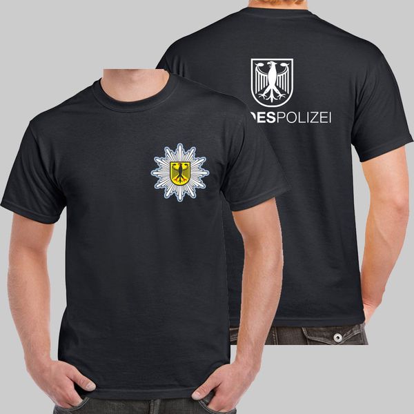 

2019 fashion germany federal police force bundespolizei bpol logo black t-shirt usa size tee shirt