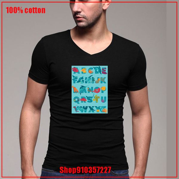 

2020 latest popularity v-neck aqualphabet lobster boyfriend's day gift comfortable all cotton tees new anime style cotton