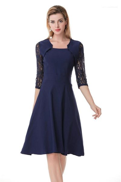 

fit casual summer dresses designer woman dress solid color classical lace long dress ladies splice slim, Black;gray