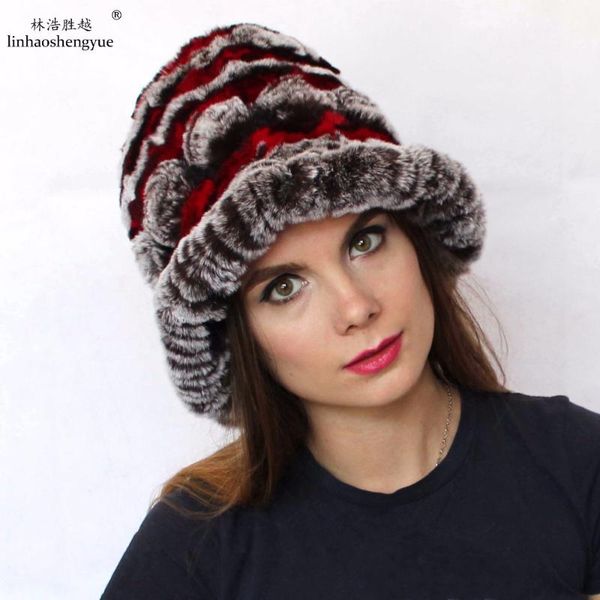 

linhaoshengyue leisure women cap fashion real fur rex fur women hat hipping, Blue;gray