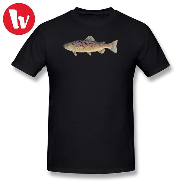 

salmo t shirt brown trout (salmo trutta) print t-shirt men casual tee shirt summer funny t shirts 100% cotton t-shirts wholesale