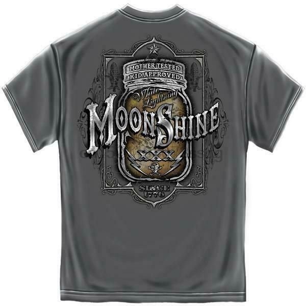 

moonshine mason jar silver foil t-shirt