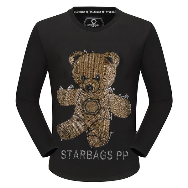 

starbags pp german original brand new men's pullover european and american street bear color diamond crew neck sweater 2021 new, White;black
