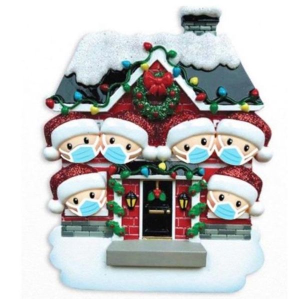 

dhl fast delivery 2020 quarantine christmas decoration gift stay at home personalized family of 2 3 4 5 6 ornament pandemic fy4281