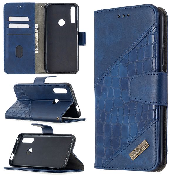 

for huawei p smart z case flip cover stand wallet pu leather color matching crocodile pattern card slot for huawei y9 prime 2019