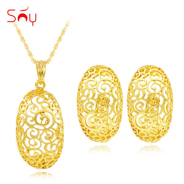 

sunny jewelry trendy new arrivals big earrings pendant necklace jewelry sets for women alloy egg plant flower for party wedding, Silver