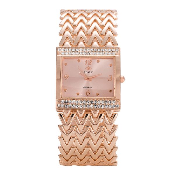 

new arrivals time-limited designers fashi cool square diamond set digital dial womens wristwatch alloy bracelet quartz ing, Slivery;brown