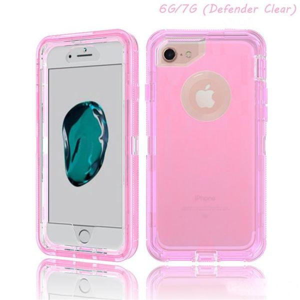 

2018 hybrid crystal transparent clear robot 3in1 tpu pc cell phone case for iphone x 8 7 6 6s plus samsung galaxy s9 s8 plus defender cover
