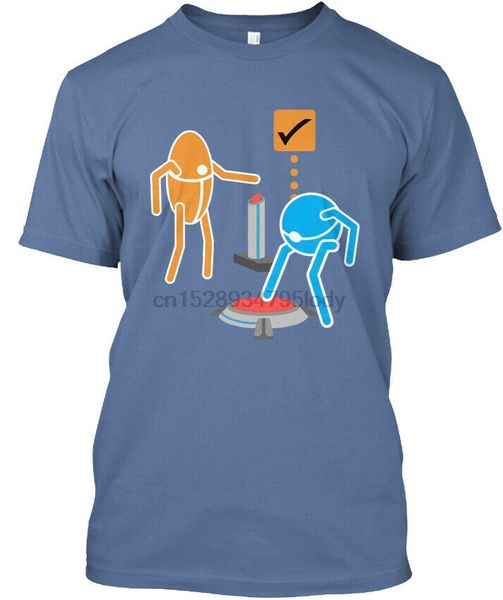 

portal 2 cooperative buttons tagless tee t-shirt