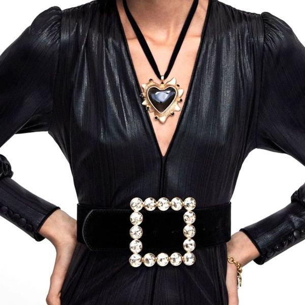 

fashion simple women lady belt square round buckle waist strap clothing accessories skirt belts 2xpc, Black;brown