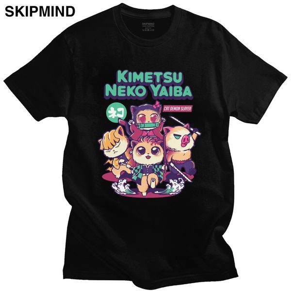 

kimetsu нет yaiba tee shirt мужчины с коротким рукавом аниме demon slayer inosuke hashibira tanjiro kamado tshirt хлопок tshirt вентилятора