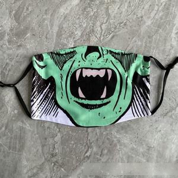 

face pm2.5 skull grimace face 3d halloween mask kid cotton painting carbon reusable washable kid filters mask protective pumpkin qqds jmdcs