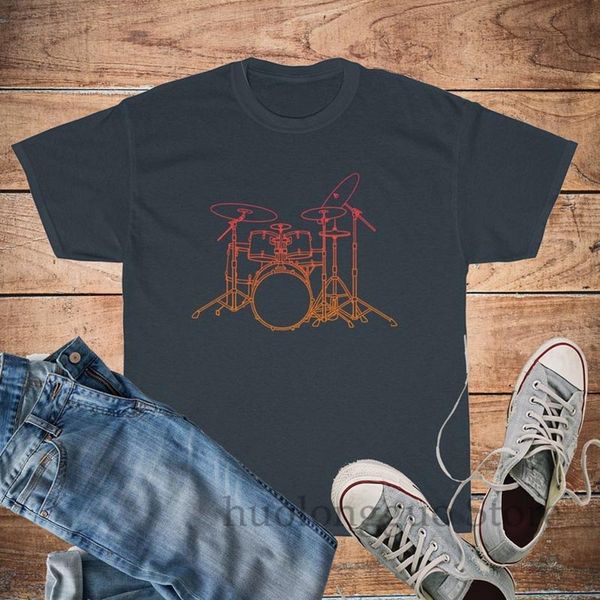 

colorful drum set cotton tee men's or women's t-shirt sizes s m l xl 2xl 3xl 4xl 5xl