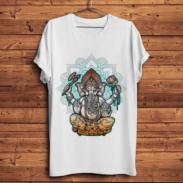 

hindu god ganesha t shirt men new white casual homme cool t-shirt unisex