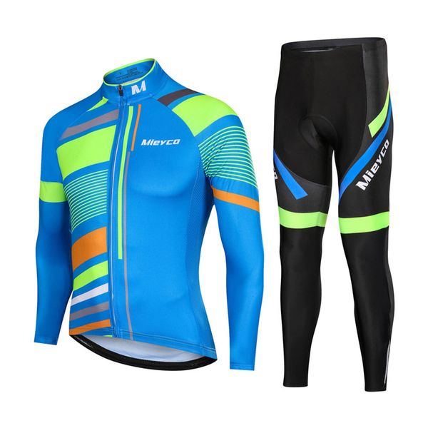 

racing sets mieyco pro cycling jersey long sleeve bicicleta clothings mtb bike clothes ropa hombre moutain 5d pad, Black;blue