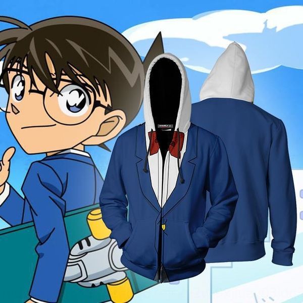 

new 3d sweater detective conan same sweaterhoodie sweatercosplay cartoon printed around new 3d sweater detective conan same coat sweaterhood, Black