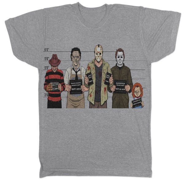 

halloween scream friday 13th film movie grey chucky freddy movie film tee t shirt sportswear men t-shirt