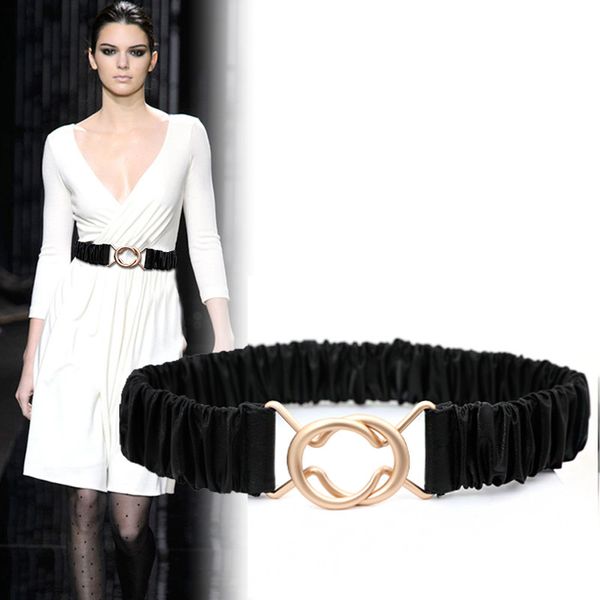 

women's girdle elastic waistbands for dress stretch waist belts black soft pu leather coat cummerbunds lady gifts girl party, Black;brown