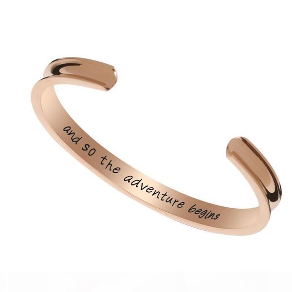 

2020 titanium steel fashion accessories, so adventure begins with curved groove bracelet, Silver