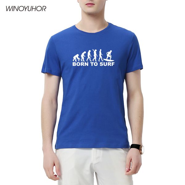 

born to surf printed t shirt mens summer casual short sleeve t-shirt cotton funny evolution surfer surfing tee masculina
