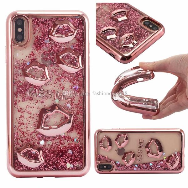 

nice lips kiss glitter liquid floating quicksand phone case for iphone xs max xr 6 7 8 plus samsung s7 s8 s9 s10 plus s10e