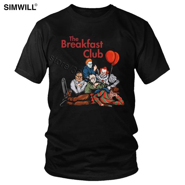 

the breakfast club t shirt stephen king horror tv characters tee michael myers jason voorhees pennywise t-shirt short sleeve top