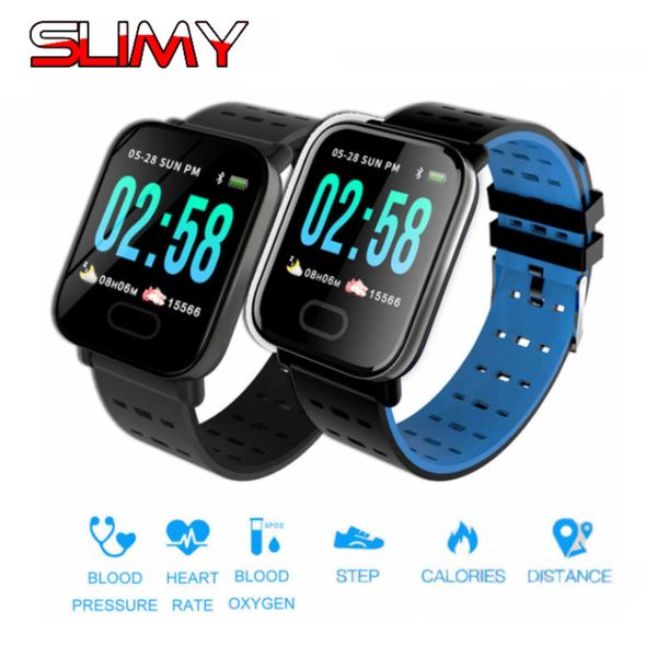 

Slimy A6 Blood Pressure Smart Watch Color Screen Fitness Activity Tracker Heart Rate Monitor Sports Smartwatch Waterproof PK Q8