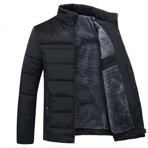 

men's jackets mens winter jacket 2021 plus cashmere blouson homme male stand collar business coat keep warm thick splice cotton clothin, Black;brown