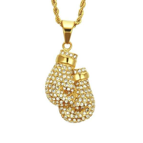 

new fashion boxing gloves trendy necklace men alloy hip hop jewelry, Silver