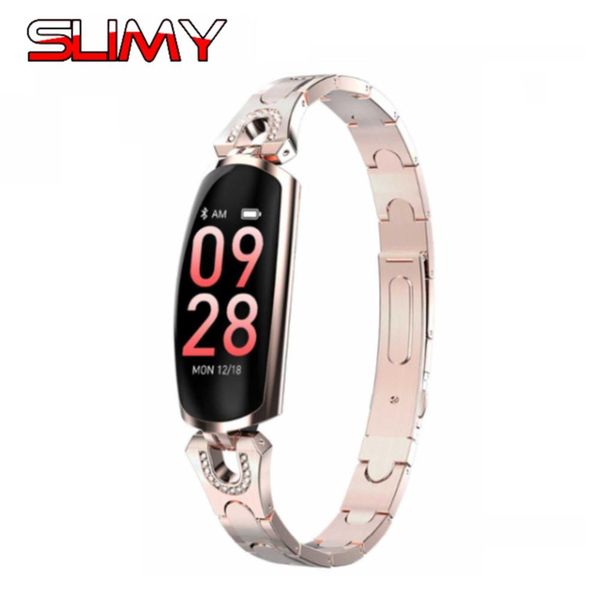 

Slimy AK16 Women Smart Watch Heart Rate Blood Pressure Smart Bracelet Fitness Tracker Smartwatch for IOS Android Phone PK H8 H1