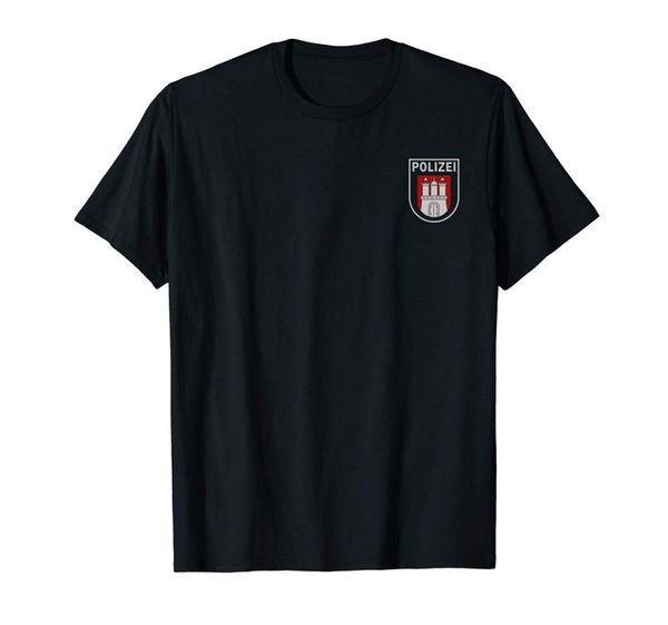 

germany hamburg police polizei t-shirt double side new design men short sleeve cotton fitness t-shirts distressed t-shirt