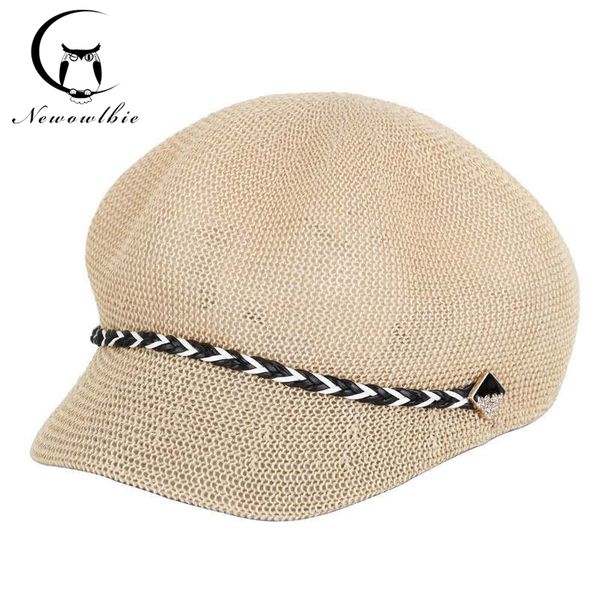 

stingy brim hats hat summer women's straw shade retro octagonal outdoor sun protection leisure cap various colors, Blue;gray