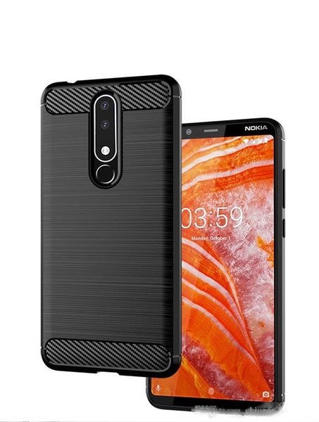

carbon fiber texture slim armor brushed tpu case cover for nokia 3 plus 9 pureview x3 x5 x7 2.1 3.1 5.1 7.1 8.1 8 sirocco 100pcs