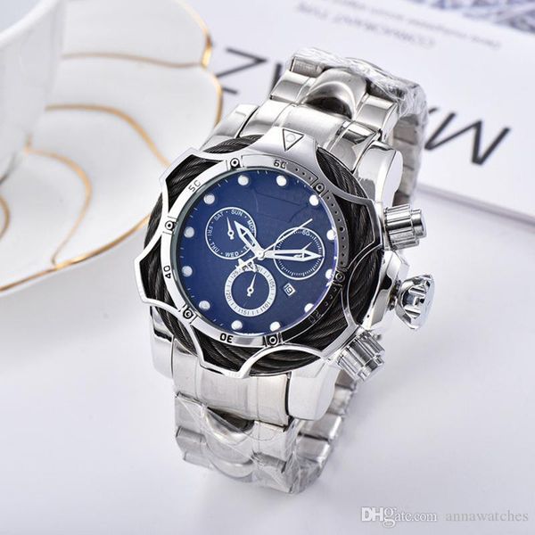 

2019 new sport chronograph mens watches brand casual stainless steel life waterproof day date quartz watch clock wholesale, Slivery;brown