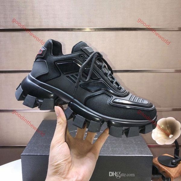 

2020 arrival men's cloudbust thunder knitted sneakers lusso oversized sneakers light rubber sole 3d sneakers ladies large size three, Black