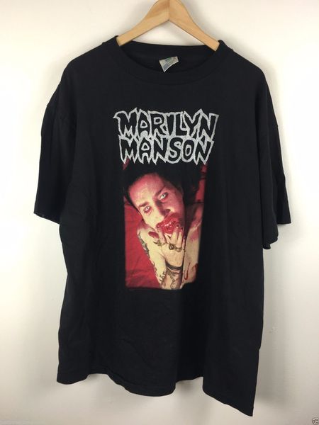 

marilyn manson i am the god of fck logo rock t shirt 012607