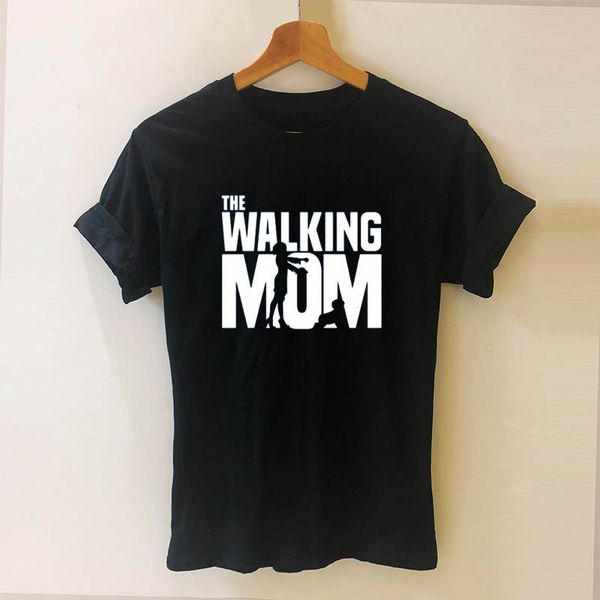 

new funny the walking mom t shirt short sleeve o-neck cotton casual mother's day gift t-shirt girls woman tshirt