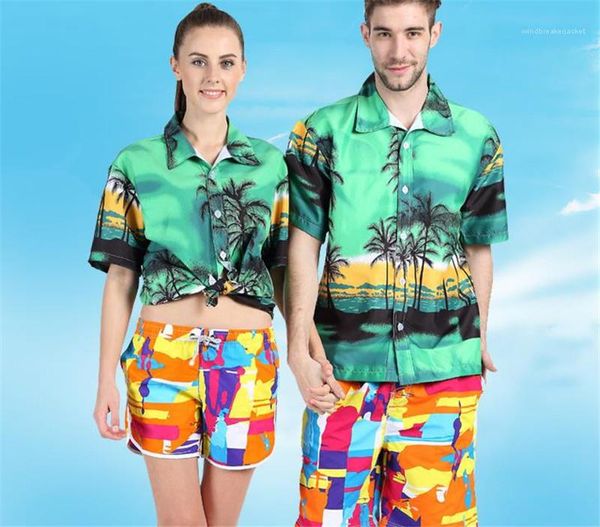 

dress shirt deisgner couples shirts summer fashion printed loose casual mens plus size, White;black