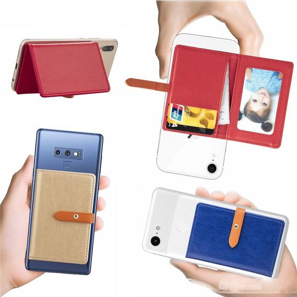

universal diary buckle flip back wallet cash credit card slot 3m sticker leather stick on case for iphone samsung s10 s9 huawei xiaomi nokia