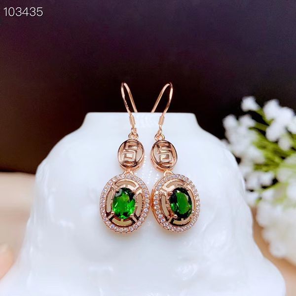 

New Fashion Diopside Earring Natural And Real 925 sterling silver Diopside Earring Fashion Ring