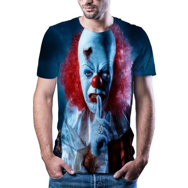 

new clown print 3d print shirts oversized horror anime men clothing