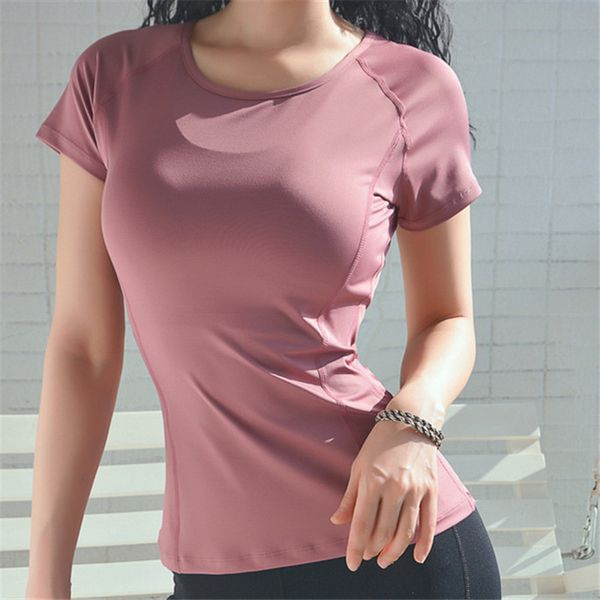 

yoga shirts sports t-shirt workout clothes for women sportswear fitness breathable mesh yoga gym slim short sleeve hot, White;red