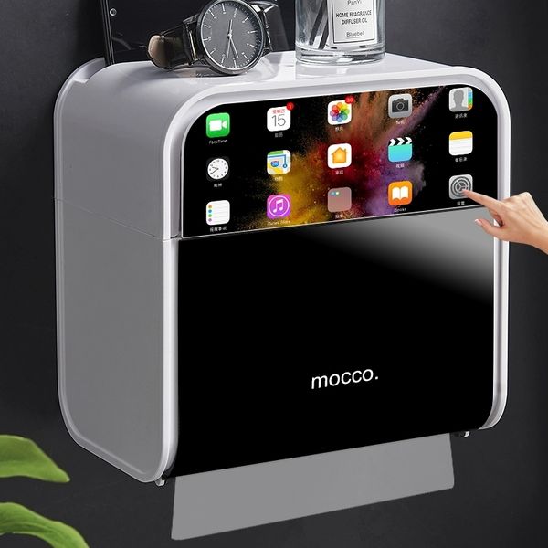 

guret punch toilet paper holder waterproof tissue box wall mounted bathroom roll tray storage box home bathroom accessories