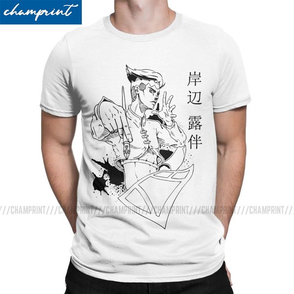 

kishibe rohan t shirts for men awesome t-shirts jojos bizarre adventure anime jjba manga tee shirt short sleeve clothing