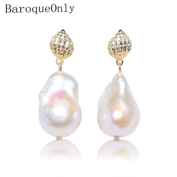 

dangle & chandelier baroqueonly bohemia style 925 sterling silver earrings natural irregular pearl drop gifts for woman eaz