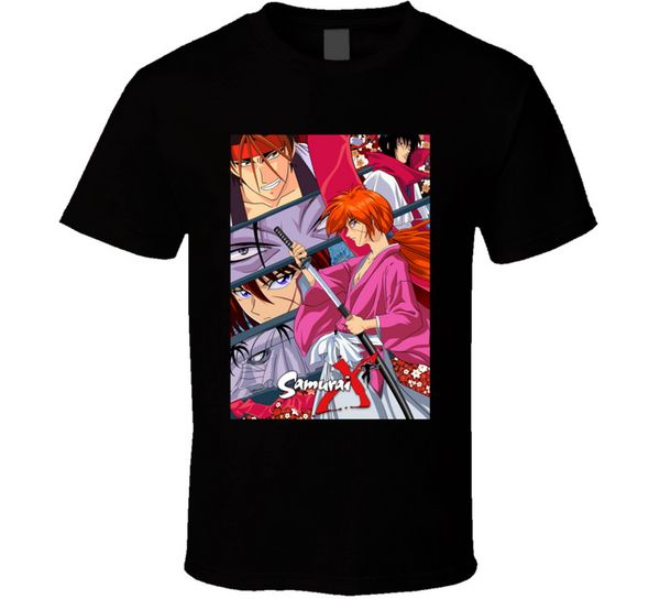 

new rurouni kenshin anime tv show poster men's t-shirt clothing size s-2xl gym tee shirt