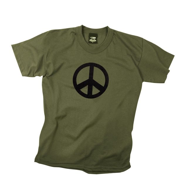 

peace sign t-shirt olive drab rothco 60057 custom printed tshirt hip hop funny tee mens tee shirts wholesale tees