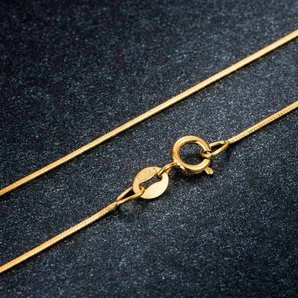 

chains pure 18k yellow gold necklace women snake chain au750 p6252, Silver