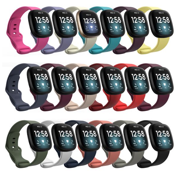 Pulseira de acessórios de silicone para Fitbit Versa 3/Fitbit Sense Pulseira de pulso para substituição de pulseira de relógio