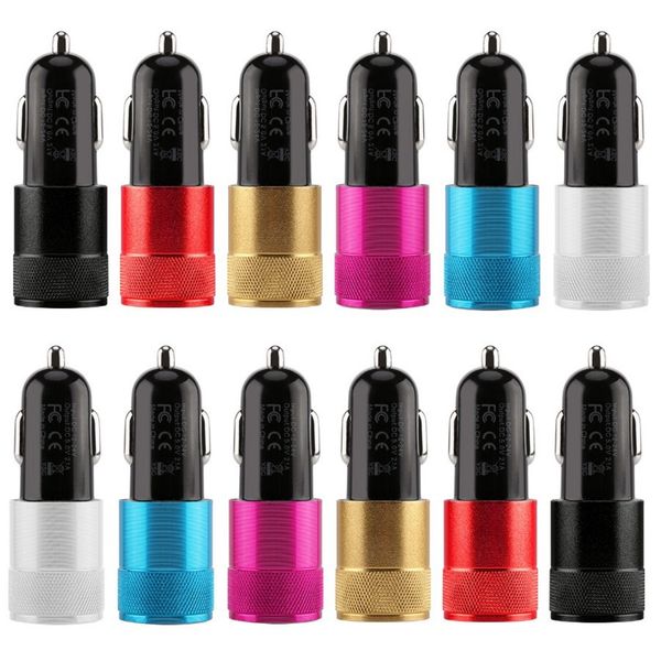 

dual usb ports car charger alloy power adapter chargers for iphone samsung galaxy note 5 s6 s7 edge gps mp3 s8 s9
